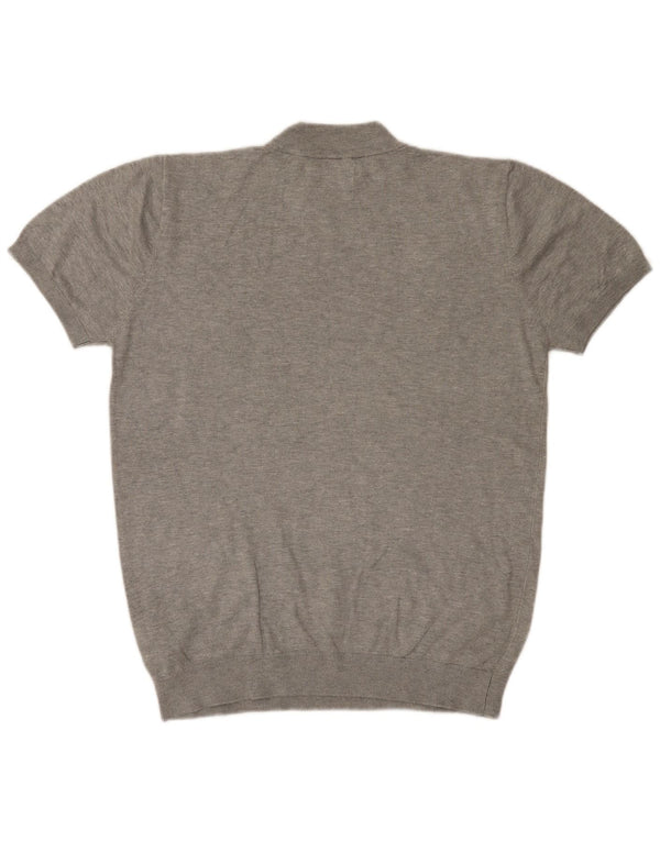 Женский джемпер с высоким воротником и короткими рукавами ZARA, Великобритания, 16, большой серый цвет