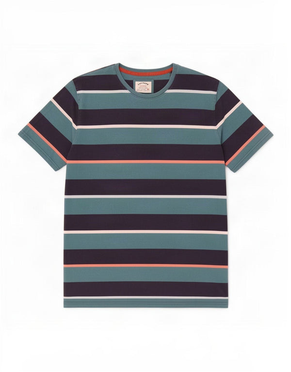 Мужская футболка Fat Face Top 2XL, хлопок в синюю полоску
