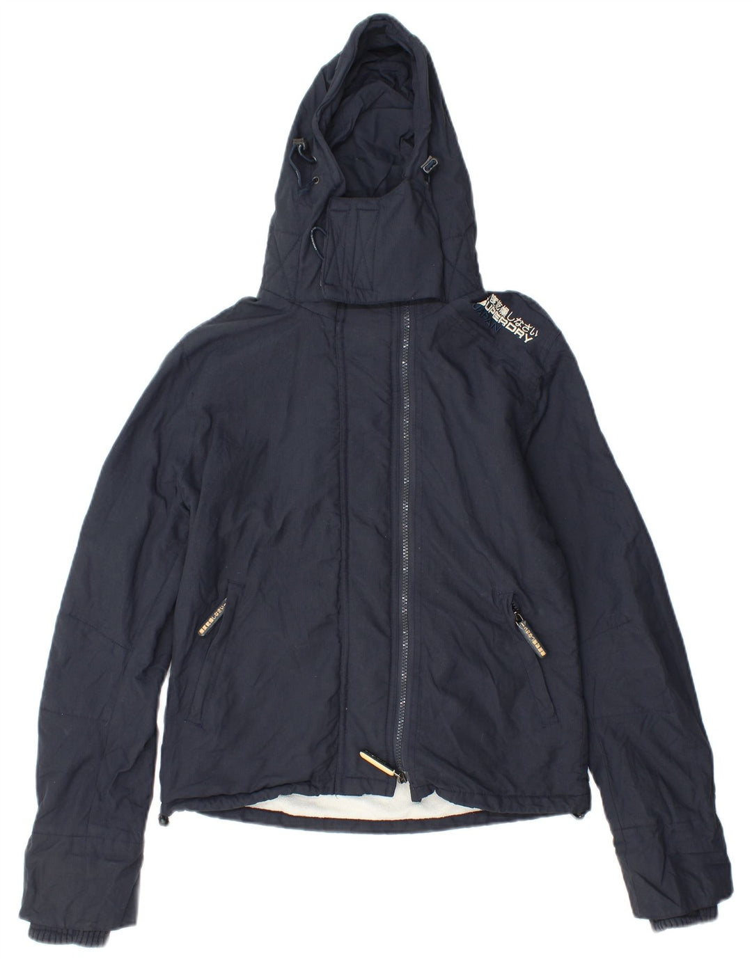 Женская ветровка с графическим рисунком Superdry UK 10, маленькая, темно-синяя