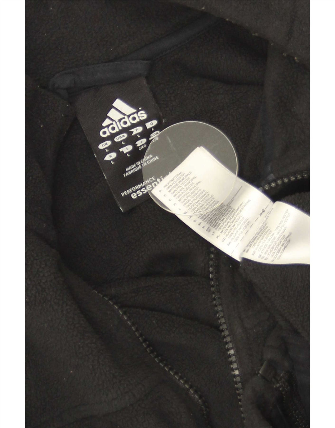 Мужская флисовая куртка Adidas UK 40, большая черная, полиэстер