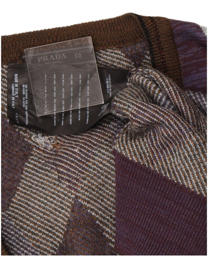 Мужской джемпер с v-образным вырезом Prada IT 50 Medium Purple Designer