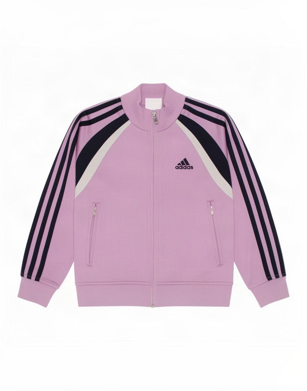Спортивный костюм Adidas для девочек, верхняя куртка 5-6 лет, фиолетовый с цветными блоками