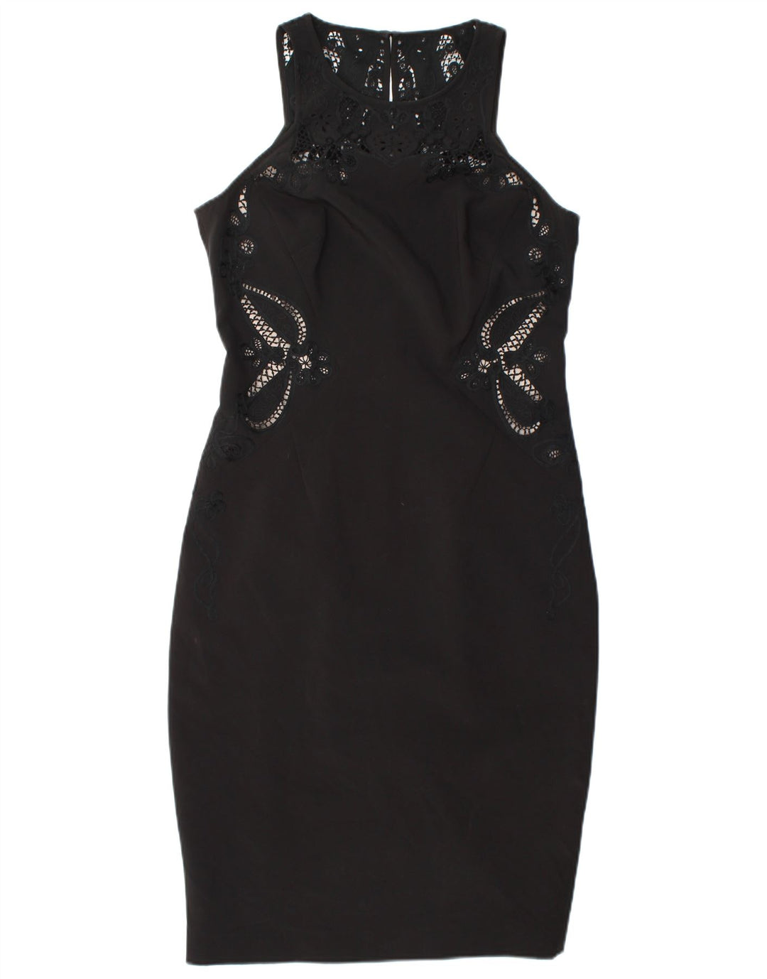 KAREN MILLEN Womens Sleeveless Bodycon Dress UK 12 Medium Black Polyester