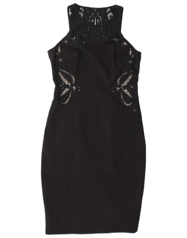 KAREN MILLEN Womens Sleeveless Bodycon Dress UK 12 Medium Black Polyester