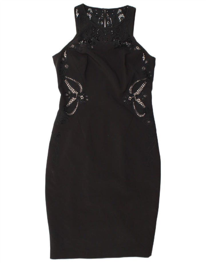 KAREN MILLEN Womens Sleeveless Bodycon Dress UK 12 Medium Black Polyester