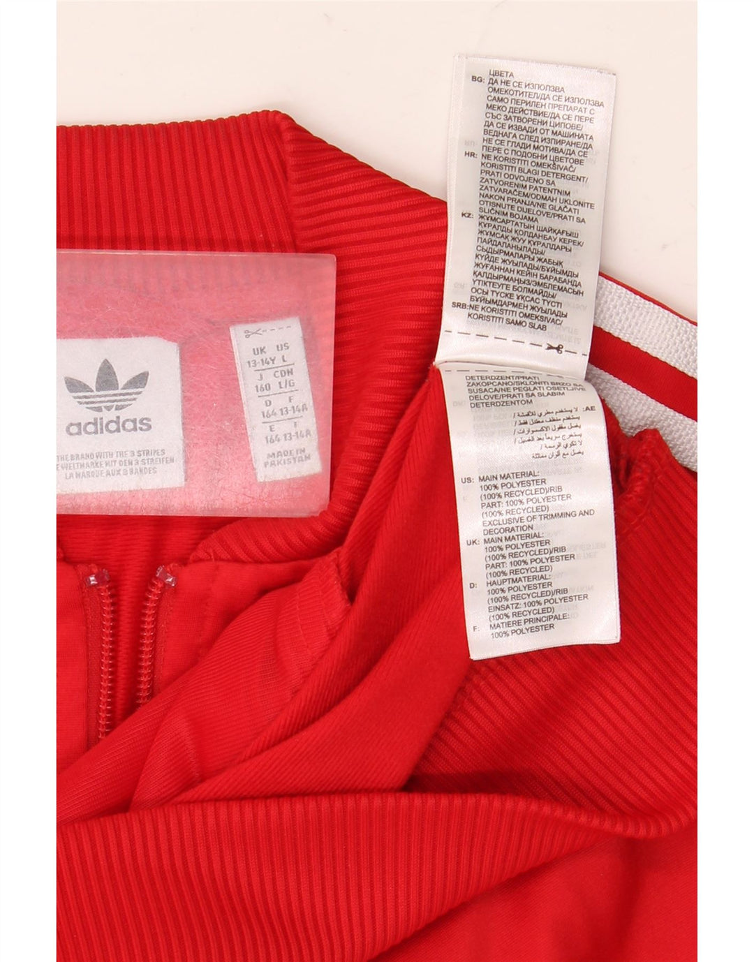 Спортивный костюм ADIDAS для мальчиков, верхняя куртка 13-14 лет, красный полиэстер