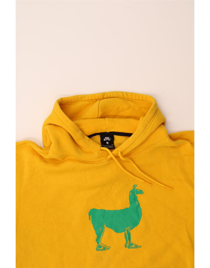 NIKE Mens Graphic Hoodie Jumper Small Yellow Polyester Vintage Nike and Second-Hand Nike from Messina Hembry 