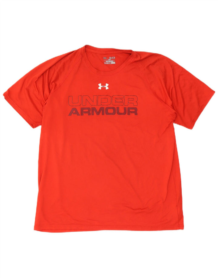 Мужская футболка с рисунком Under Armour Heat Gear, верх, большой красный полиэстер