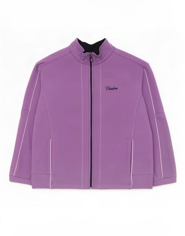 Diadora Womens Tracksuit Top Jacket UK 18 XL Purple Cotton