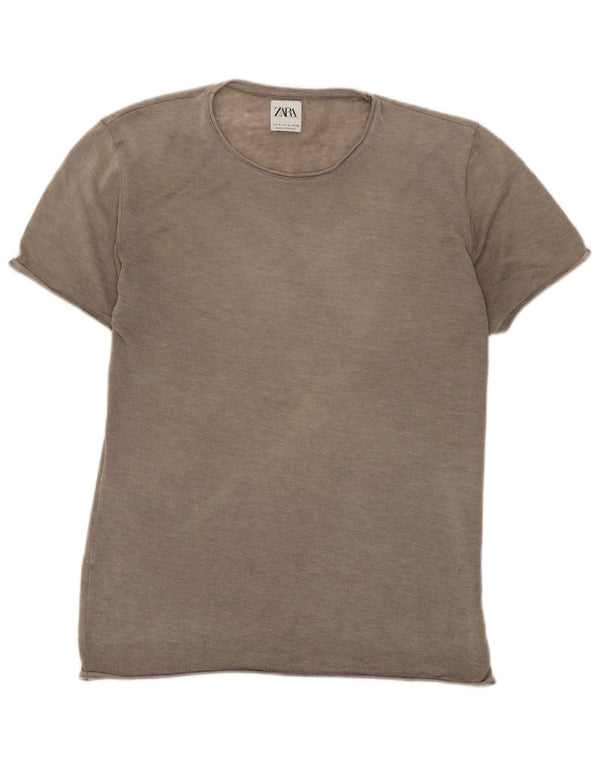 Женская футболка Zara Top UK 10, маленькая коричневая