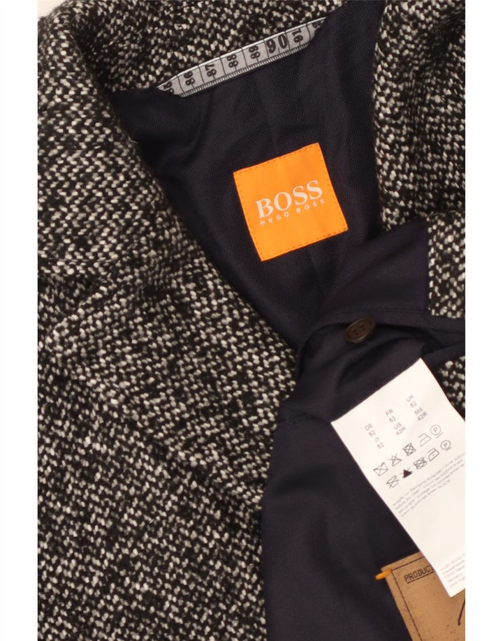 Мужское пальто Hugo Boss EU 52 XL, серый акрил в крапинку