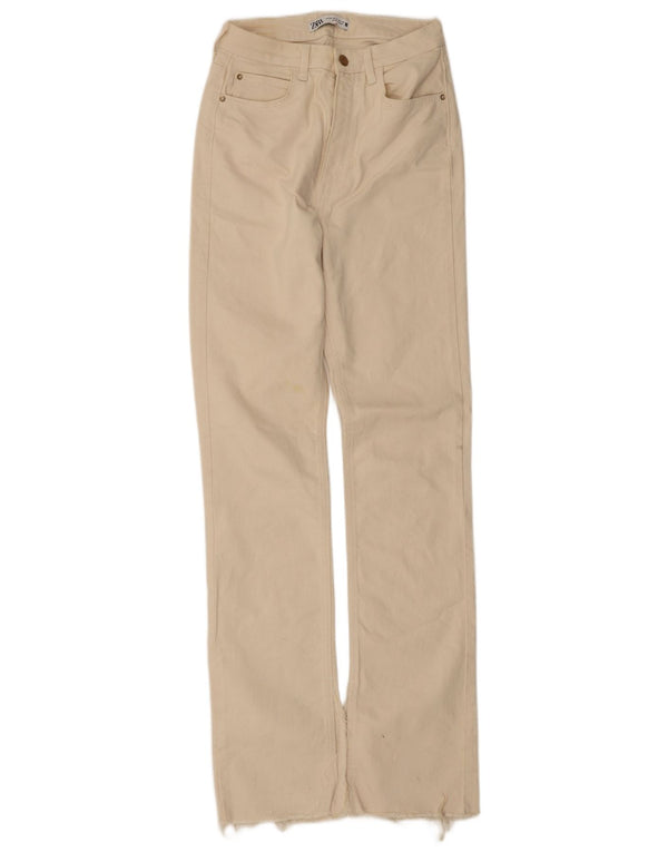 Женские прямые джинсы Zara EU 38, маленькие W28 L33, белый хлопок