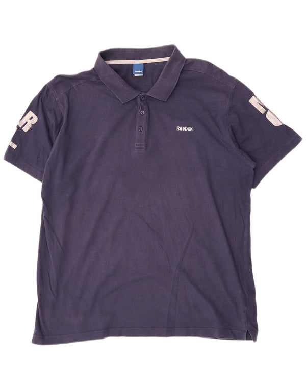 Мужская рубашка-поло с рисунком Reebok UK 58/60 2XL Темно-синяя, хлопок