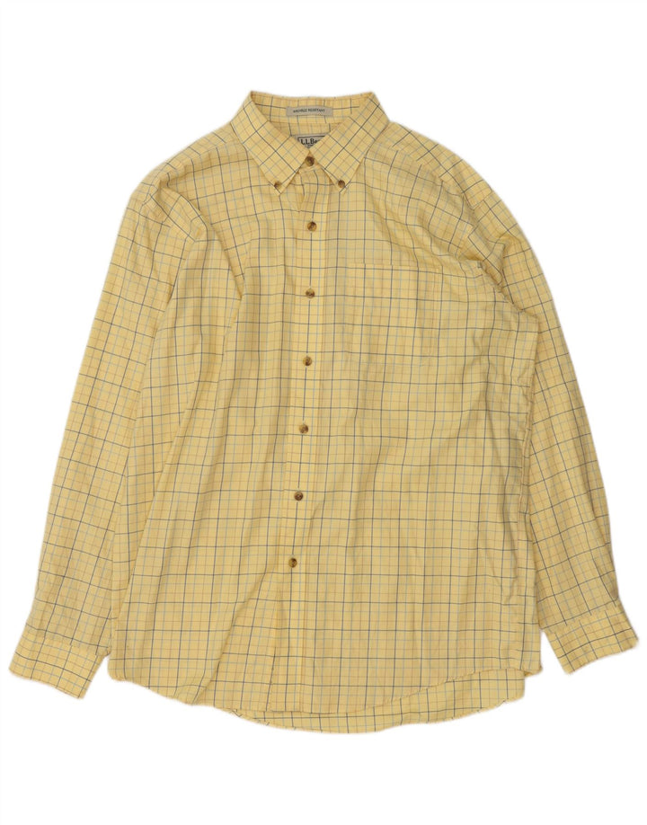 Мужская рубашка L.L.Bean, хлопковая большая желтая клетка