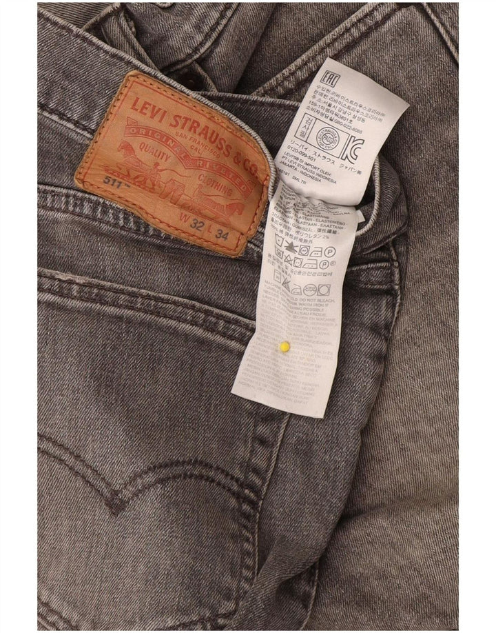 Мужские джинсы Levi's 511 Slim W32 L34 Серые хлопковые