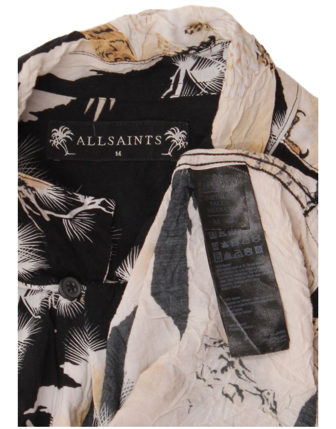 Мужская рубашка с рисунком All Saints, средний цвет, вискоза с цветными блоками