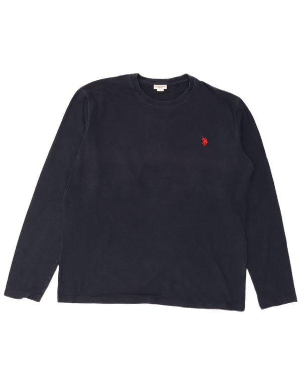 Ассоциация поло США. Мужской топ с длинным рукавом XL, темно-синий, хлопок