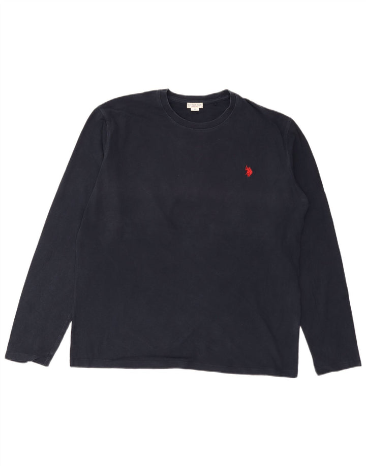 Ассоциация поло США. Мужской топ с длинным рукавом XL, темно-синий, хлопок