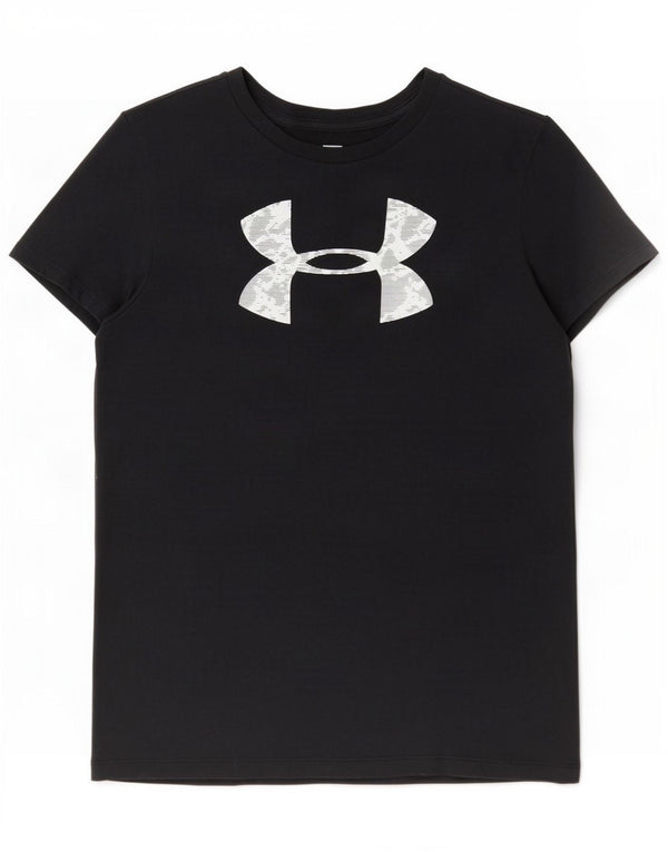 Женская футболка с рисунком Under Armour Топ UK 14 Средний черный хлопок