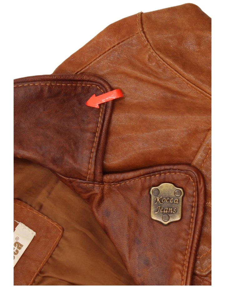 Женская кожаная куртка KOCCA UK 10 маленькая коричневая кожа