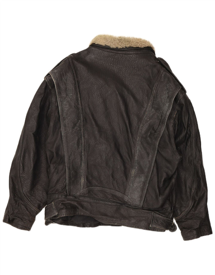 Мужская кожаная байкерская куртка Clout UK 42 XL, черная кожа