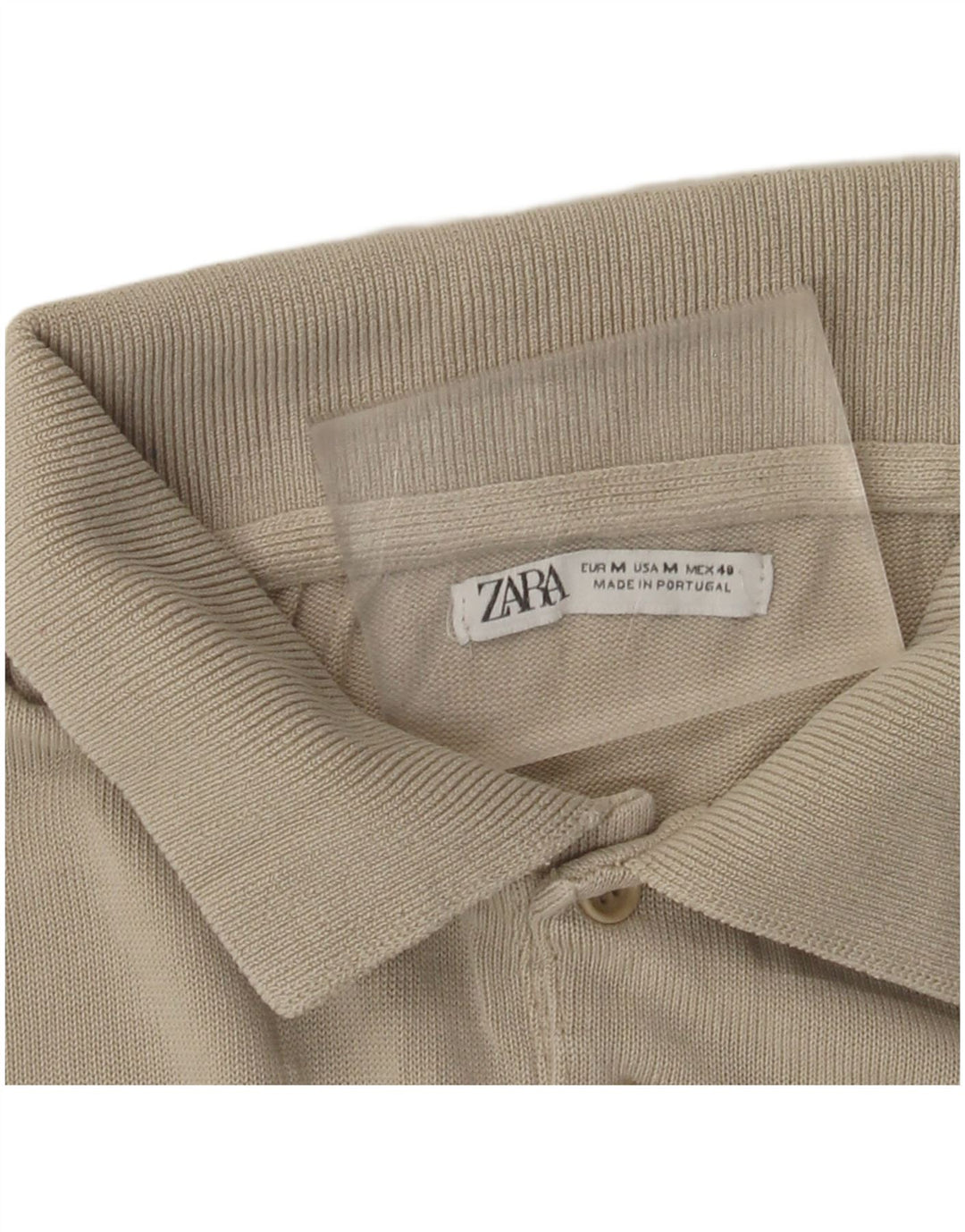 Мужская рубашка-поло с длинным рукавом Zara среднего серого цвета