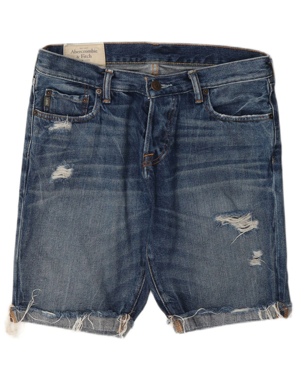 Мужские джинсовые шорты Abercrombie & Fitch W32, большие синие, хлопок