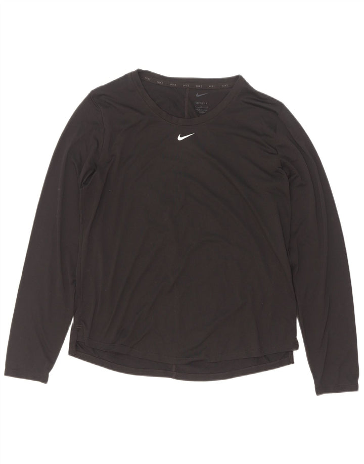 Женский топ с длинным рукавом Nike Dri Fit UK 16, большой черный полиэстер