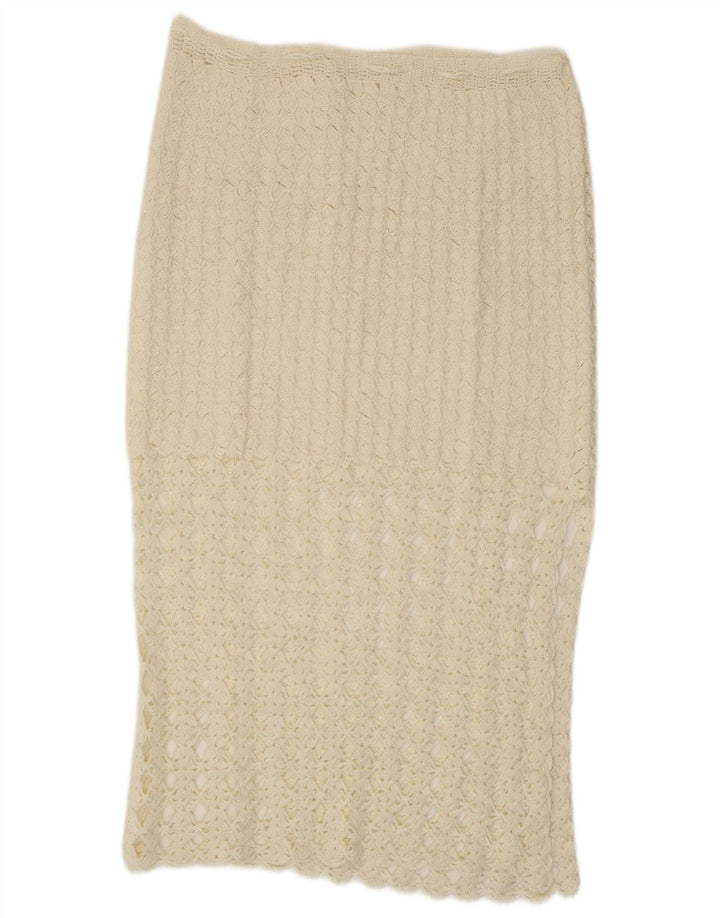 ВИНТАЖНАЯ женская юбка миди крючком W32, большая белая