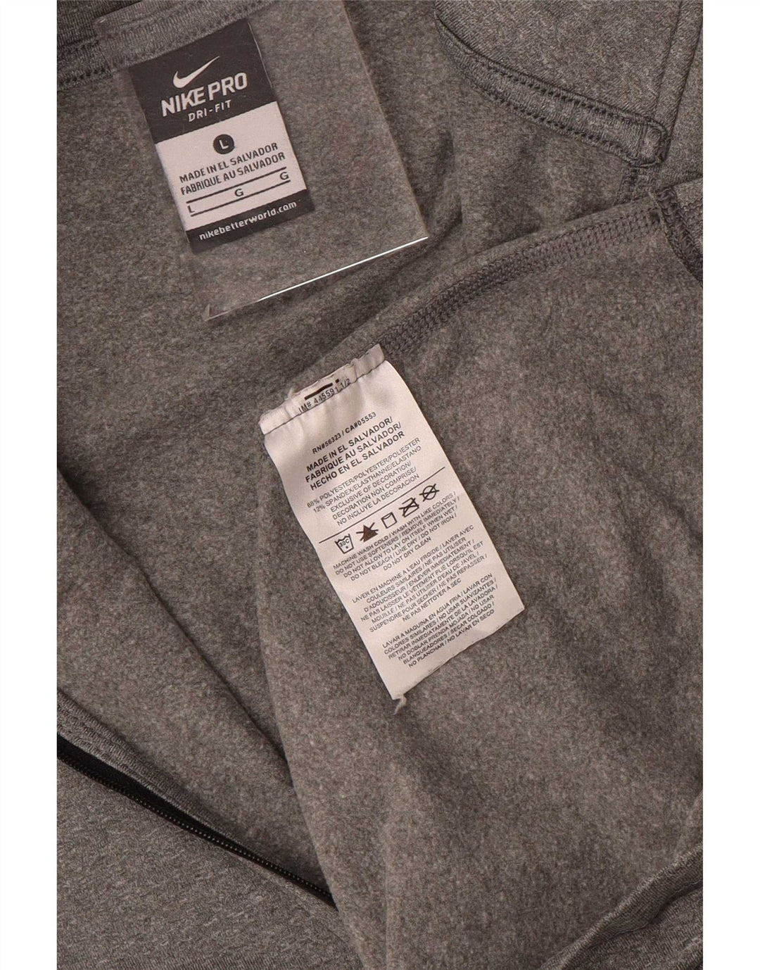 Женский спортивный костюм-пуловер с воротником на молнии Nike Dri Fit UK 14, большой серый цвет