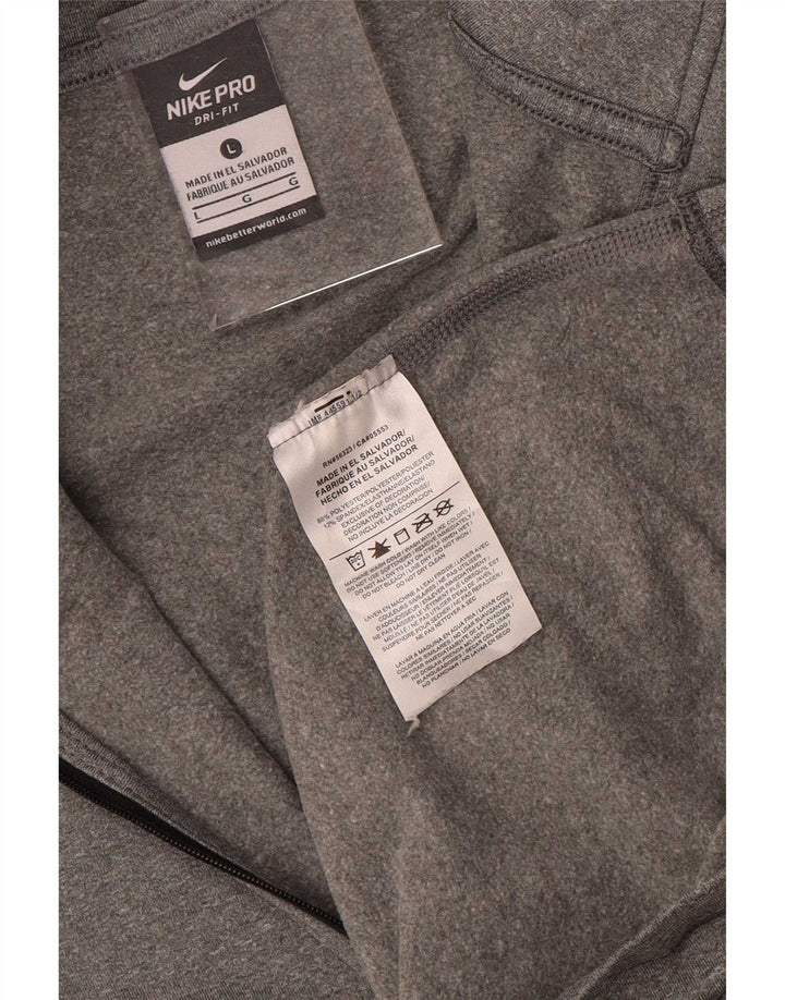 Женский спортивный костюм-пуловер с воротником на молнии Nike Dri Fit UK 14, большой серый цвет