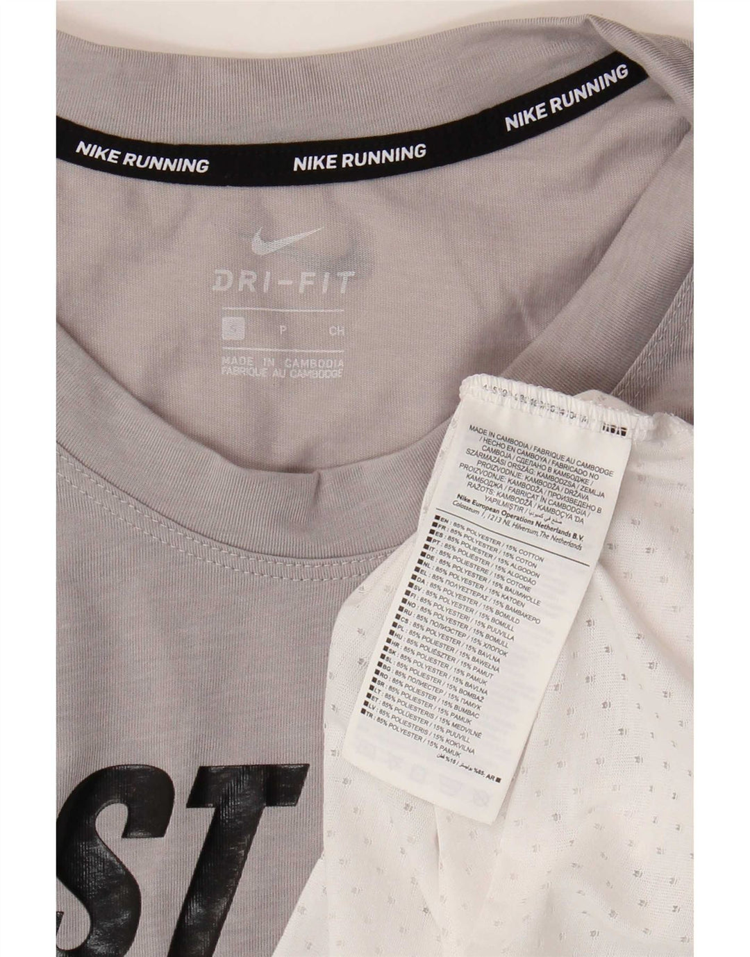 Женская укороченная футболка оверсайз с графическим рисунком Nike UK 10, маленький серый полиэстер
