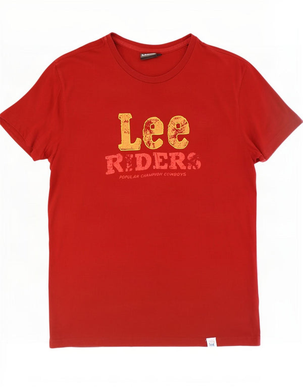 Lee Mens Riders Graphic T-Shirt Top 2XL Red Cotton