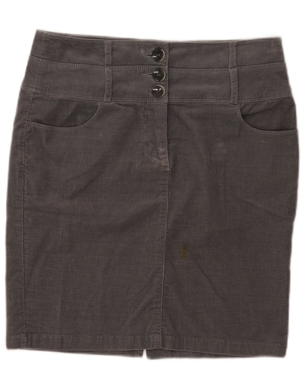 Женская мини-вельветовая юбка Benetton IT 42 Medium W30 Серый хлопок