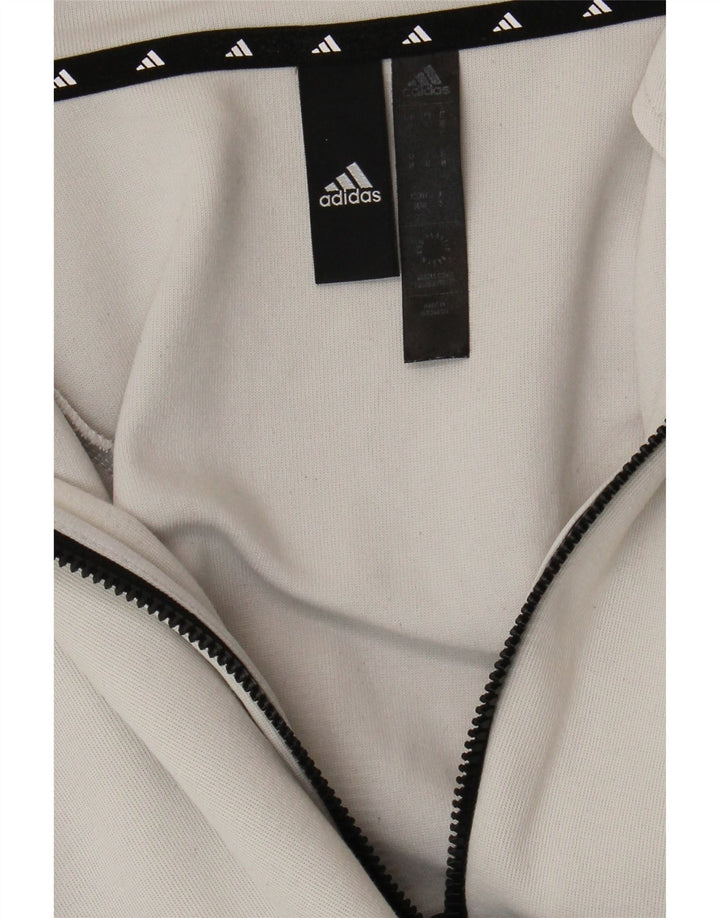 Мужской свитер с капюшоном на молнии Adidas среднего серого цвета с цветными блоками