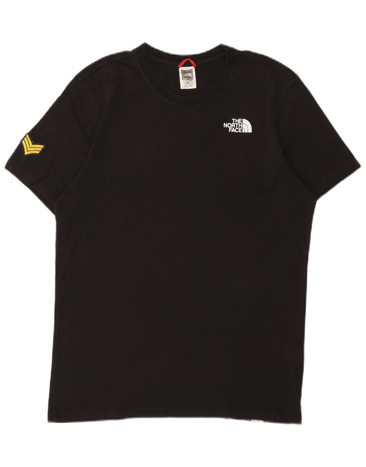 Мужская футболка с рисунком The North Face, хлопковый топ среднего размера, черный