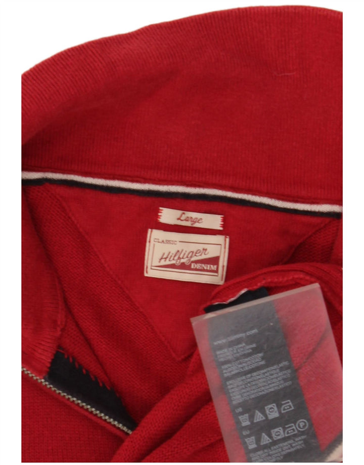 Мужской классический кардиган Tommy Hilfiger, большой красный хлопковый свитер