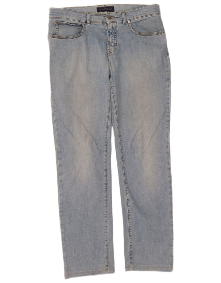 TRUSSARDI Mens Straight Jeans W35 L30 Blue Cotton