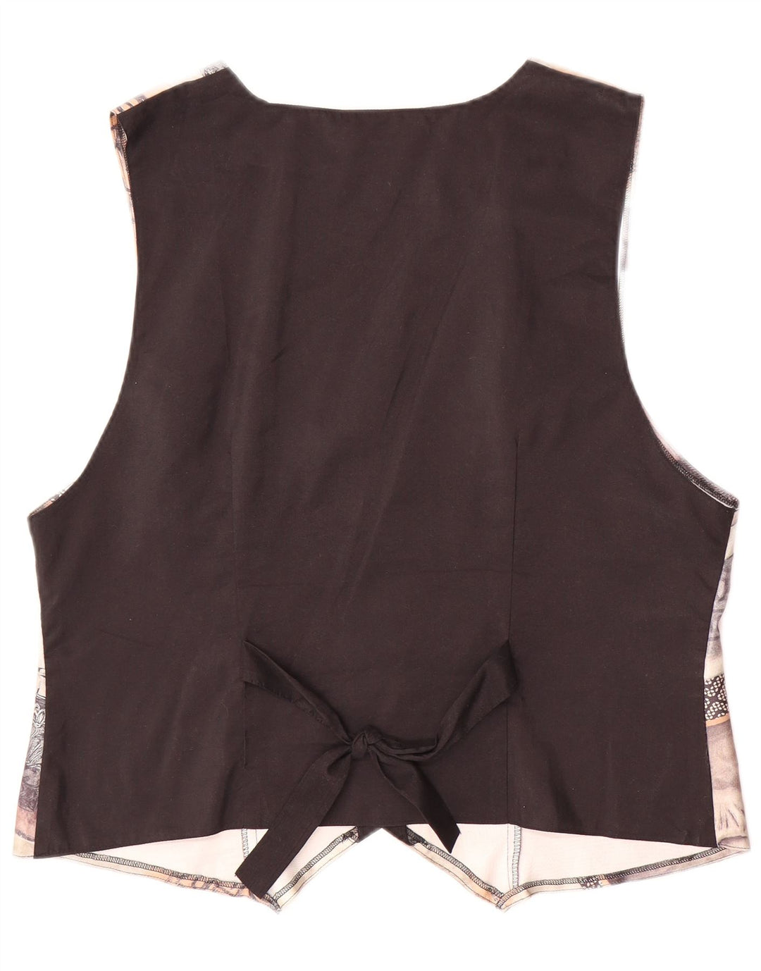 ВИНТАЖНЫЙ женский жилет с абстрактным узором EU 44, большой коричневый полиэстер