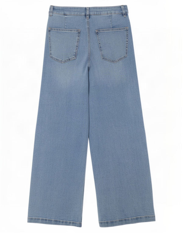 Женские широкие джинсы Marks & Spencer UK 12, средние W28 L28, синие, хлопок