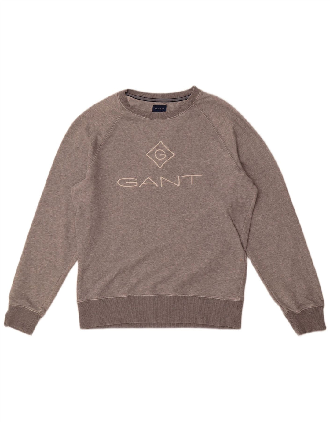 Мужской свитшот с рисунком Gant, большой серый хлопковый джемпер в крапинку