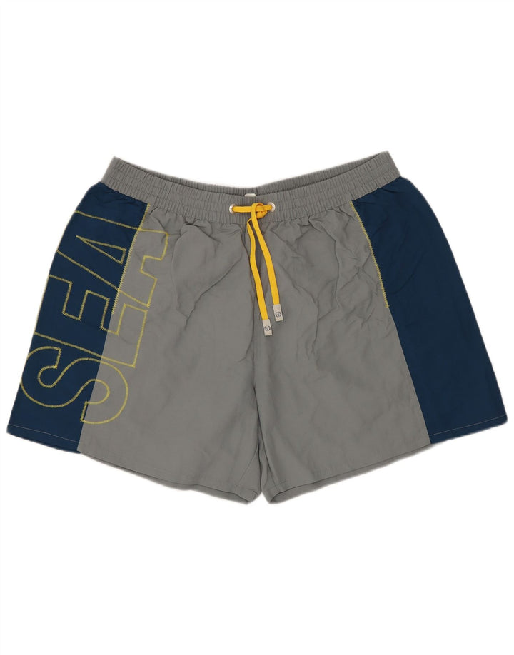 SERGIO TACCHINI Мужские шорты для плавания с рисунком XL, серые, полиамид с цветными блоками