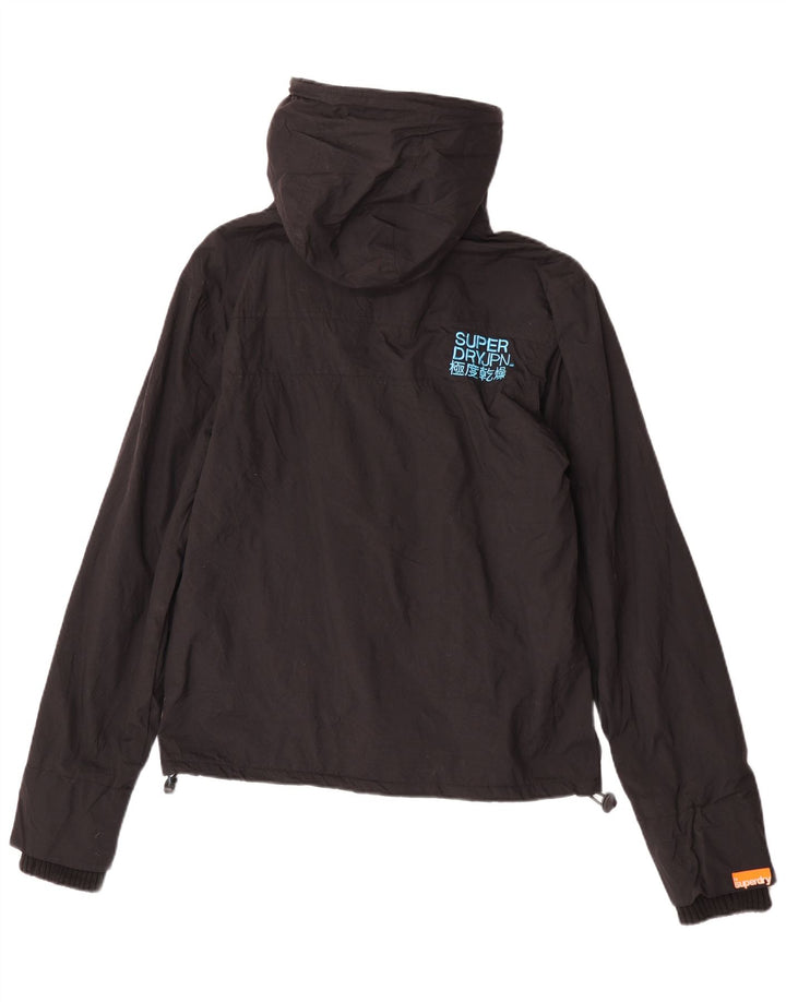 Женская ветровка с капюшоном Superdry UK 14, средний черный нейлон