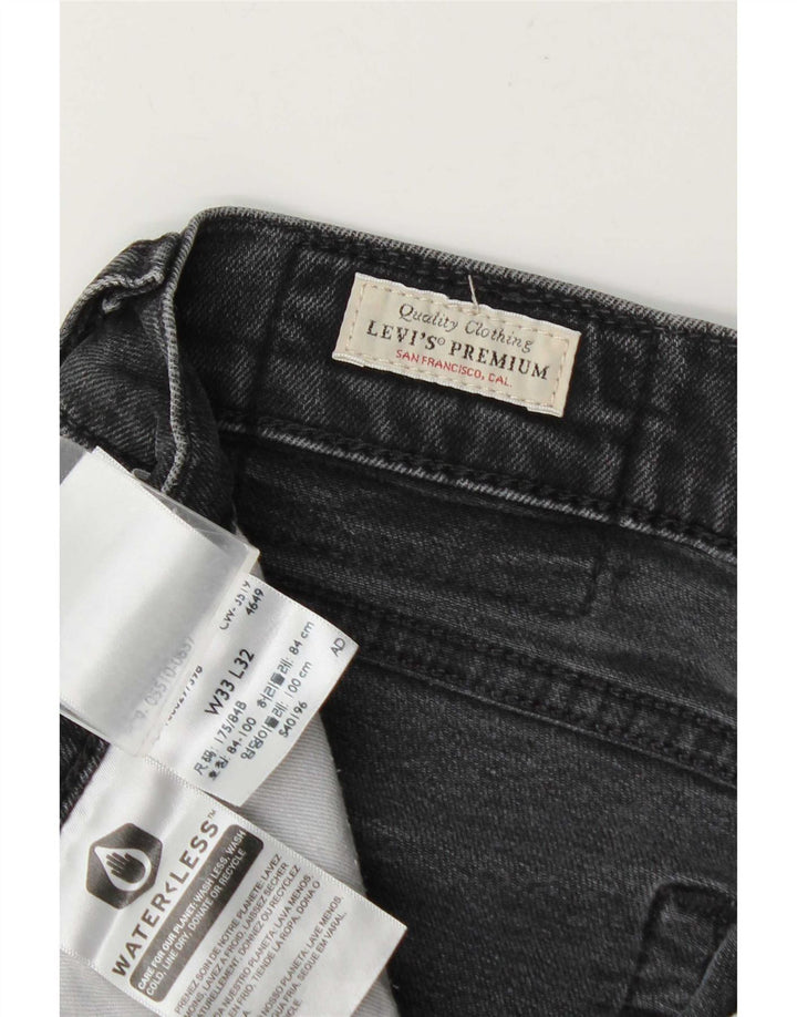 Мужские узкие джинсы Levi's W33 L32 Серые хлопковые