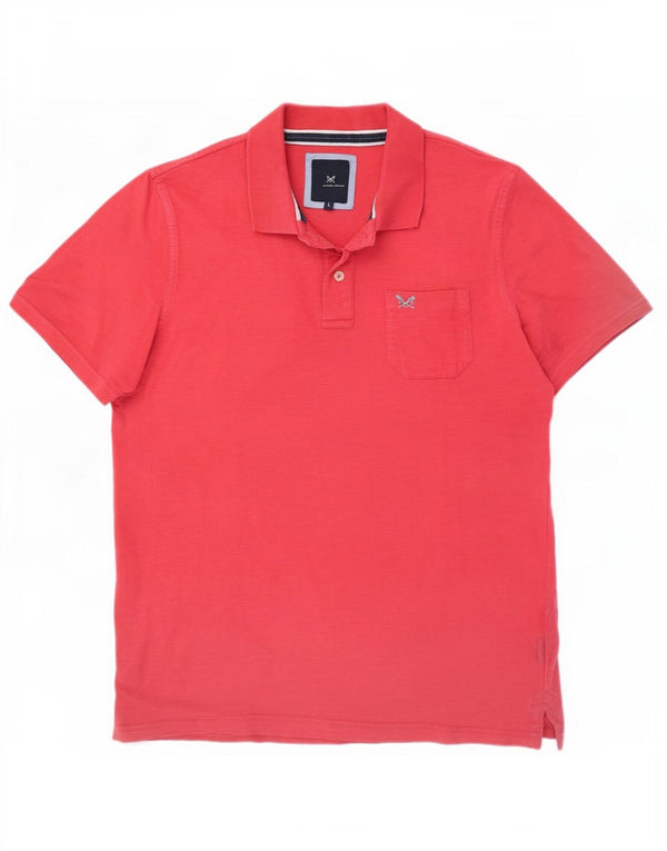 Crew Clothing Мужская рубашка-поло большого размера из хлопка розового цвета