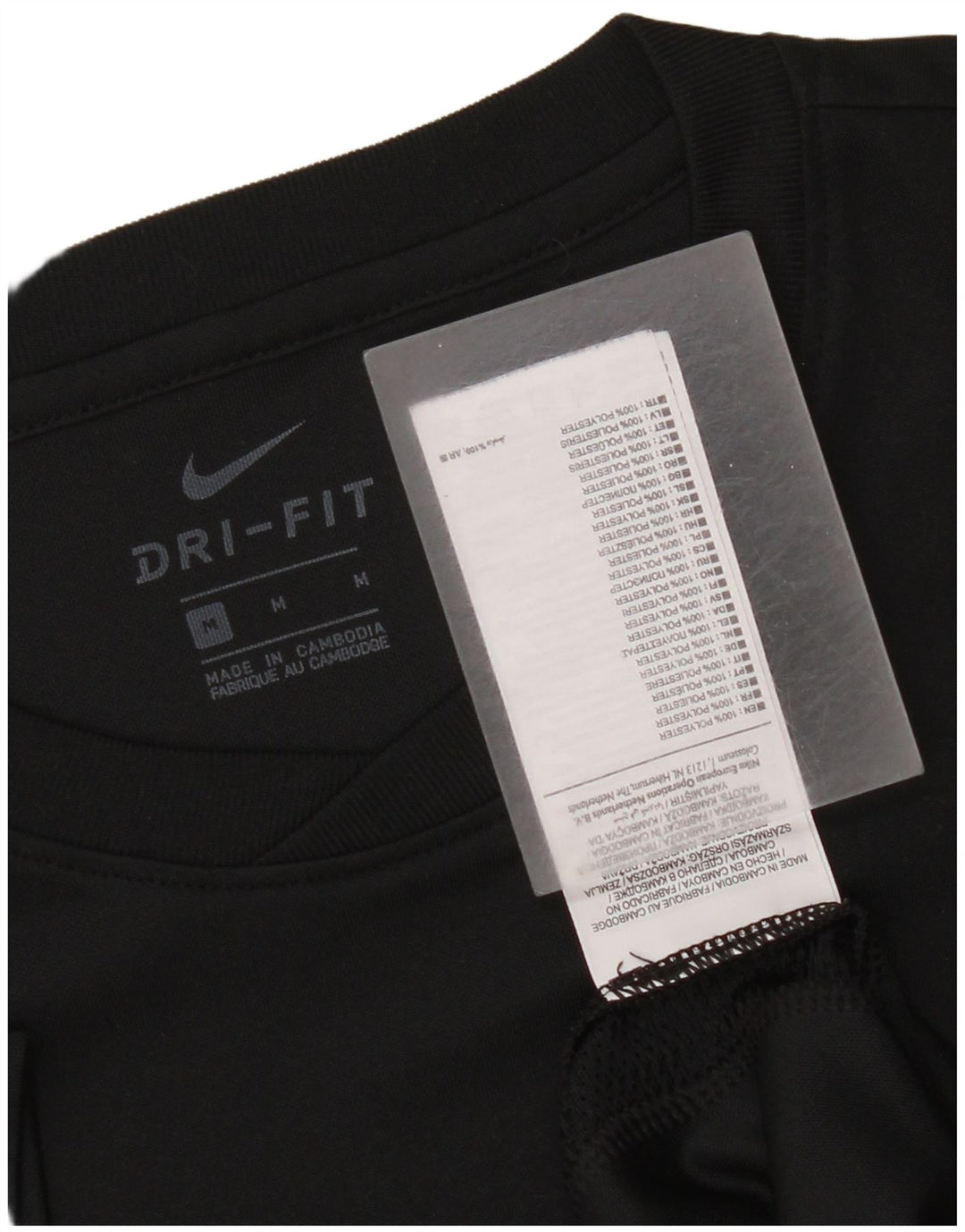 Мужская футболка Nike Dri Fit, средний черный полиэстер