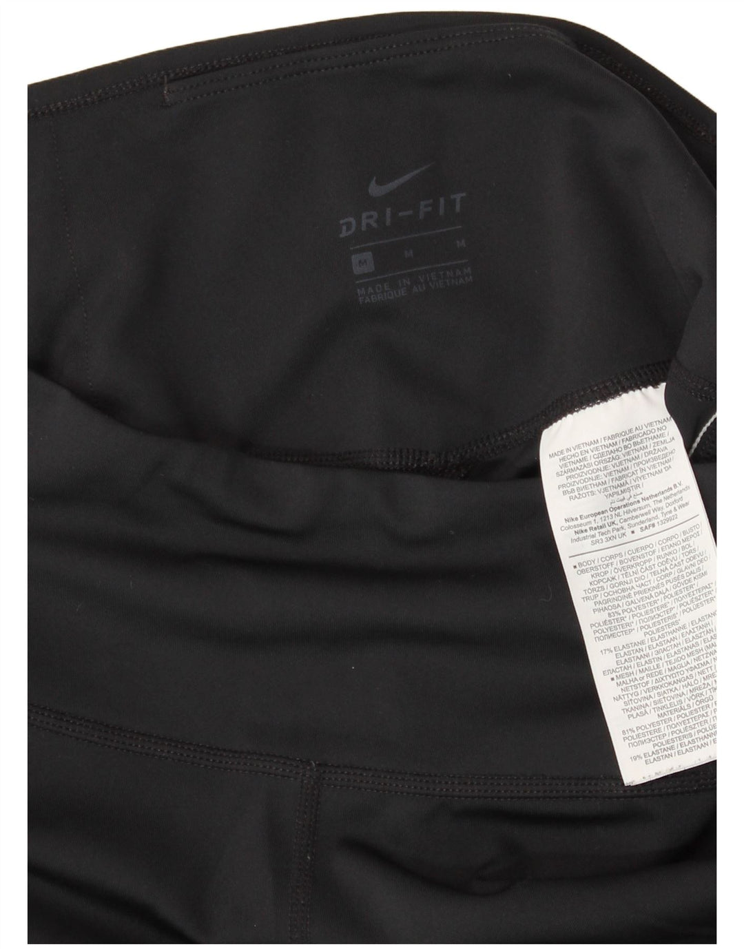 Женские леггинсы-капри NIKE Dri Fit с рисунком, Великобритания, 12, средние, черные, с цветными блоками