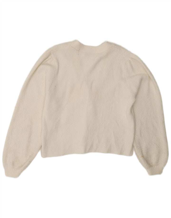 Женский кардиган Zara UK 12, средний белый вискоза