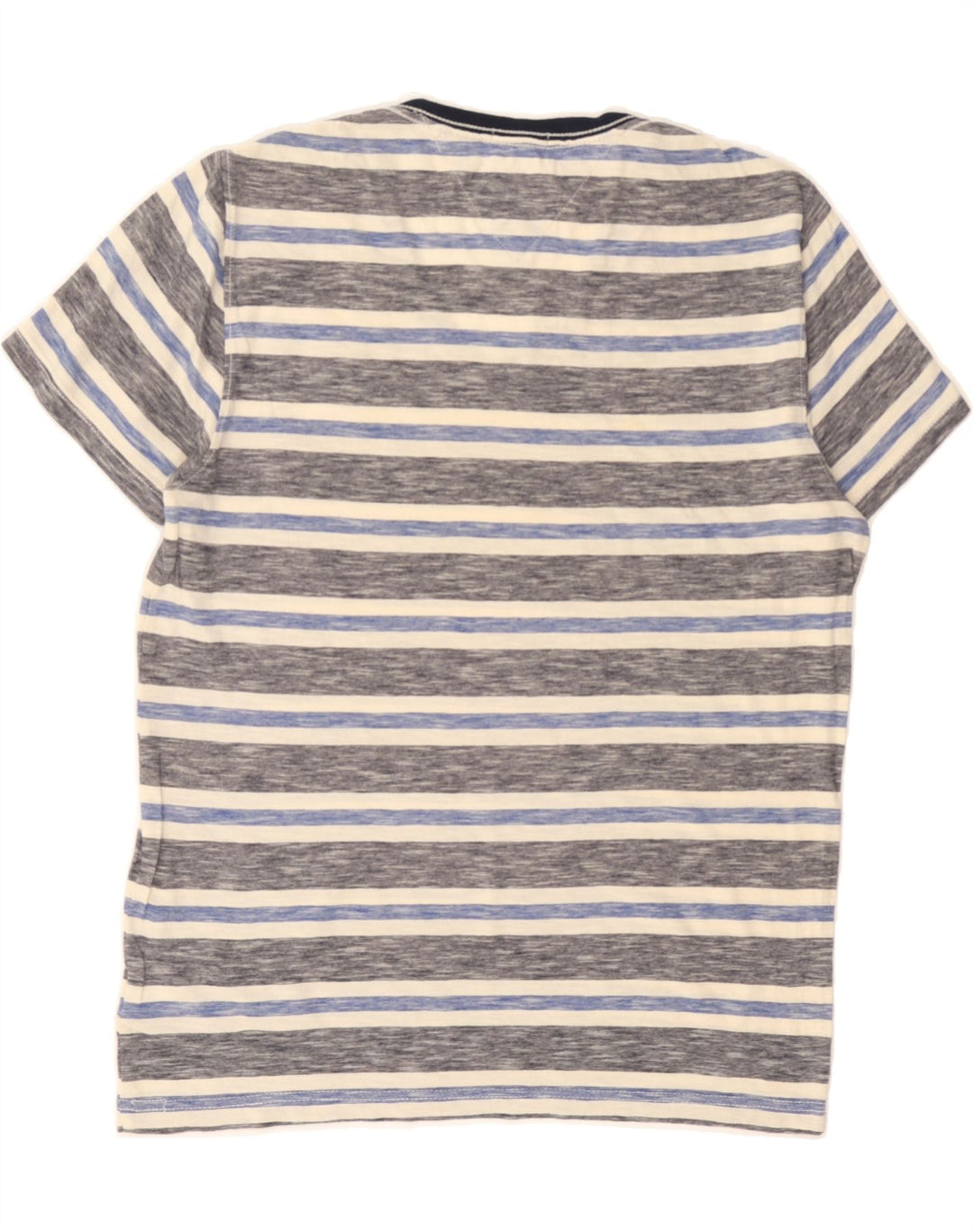 TOMMY HILFIGER Mens T-Shirt Top Medium Grey Striped Cotton Vintage Tommy Hilfiger and Second-Hand Tommy Hilfiger from Messina Hembry 