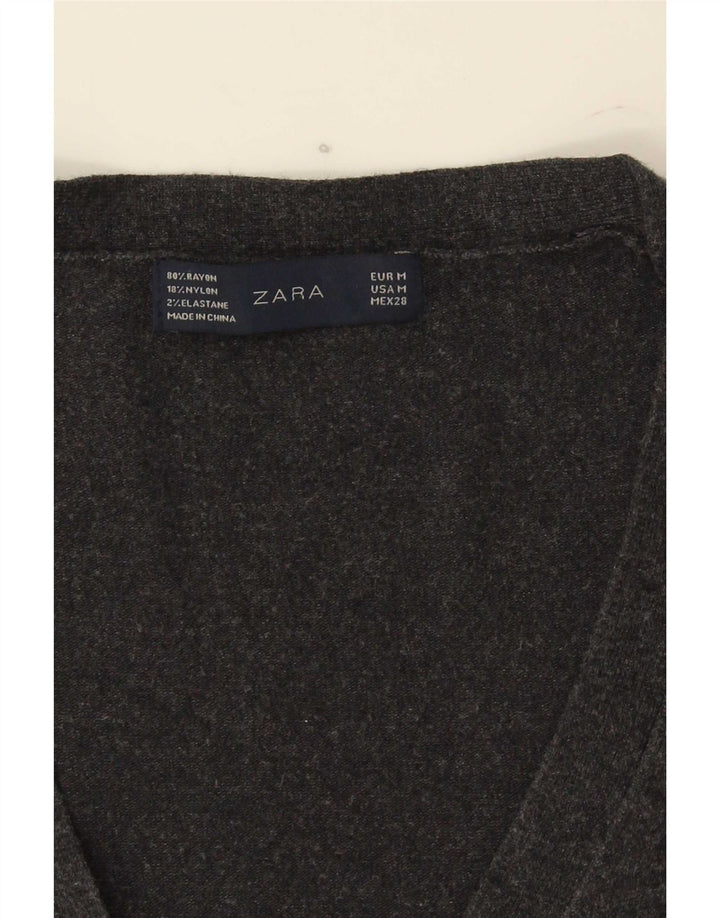 Женский кардиган Zara UK 12, средний серый вискоза